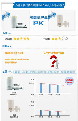 PHILIPS飞利浦净水器WP3861/龙头净水设备(进口活性炭滤芯、4层过滤、保证饮用水的安全)-厨具-亚马逊中国
